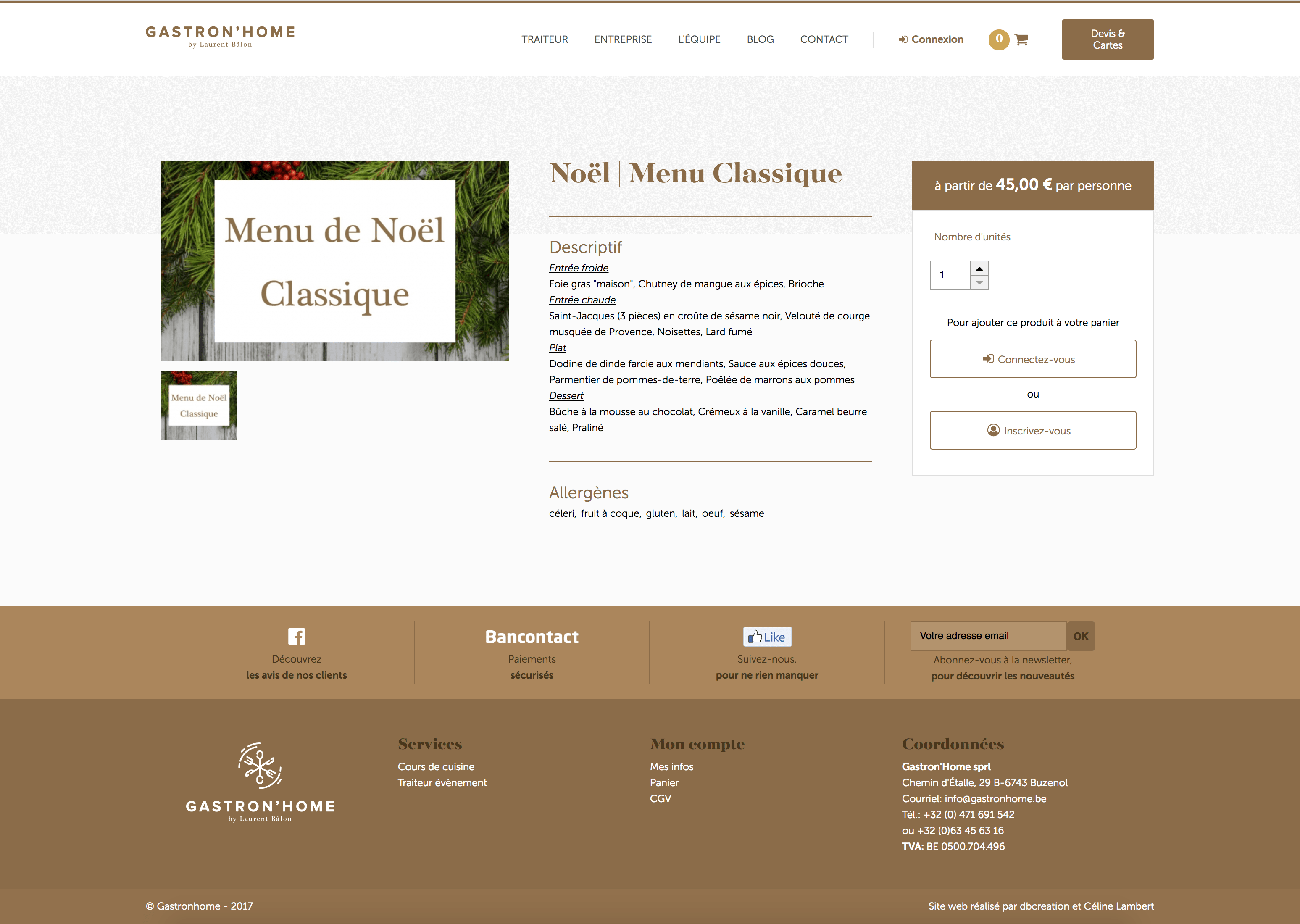 Fiche produit du site gastronhome.be